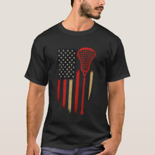 T-shirt Vêtements pour jeunes de lacrosse de drapeau améri