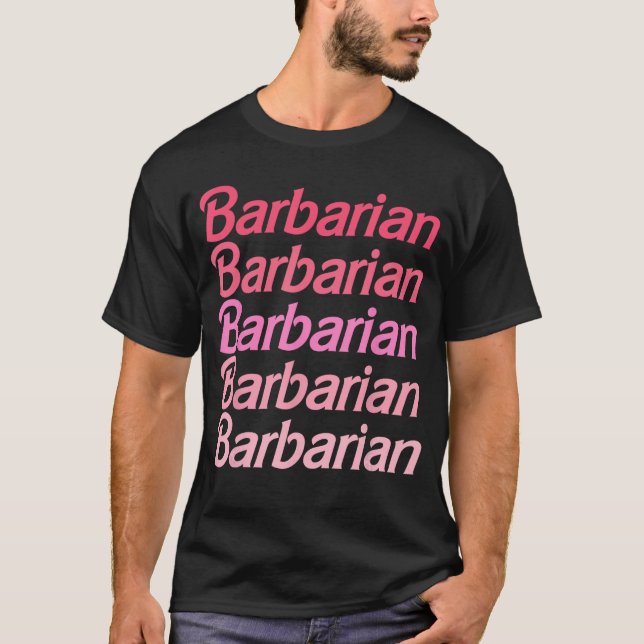 T-shirt Vêtements rétro de blague rose barbare drôle (Devant)