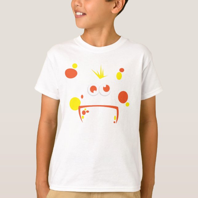 T-shirt Vêtements Visage Monstre Orange (Devant)