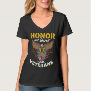 T-shirt Vétéran américain Jour des vétérans Honneur et res