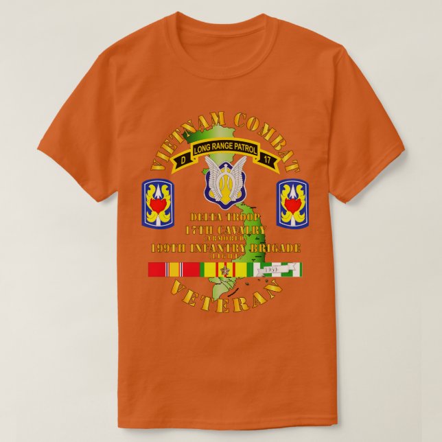 T-shirt Vétéran de combat du Vietnam avec D Troop 17th Cav (Design devant)