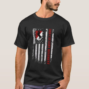 T-shirt Vétéran de la 11e Cavalerie Blindée Drapeau Vintag