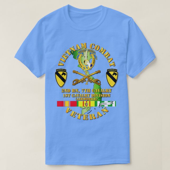 T-shirt Vétéran de la cavalerie de combat du Vietnam avec  (Design devant)