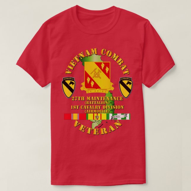T-shirt Vétéran de la cavalerie de combat du Vietnam avec  (Design devant)