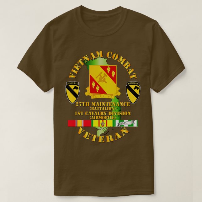 T-shirt Vétéran de la cavalerie de combat du Vietnam avec  (Design devant)