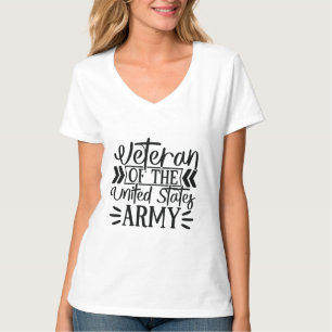 T-shirt Vétéran de l'armée de la femme Fière V-Neck milita