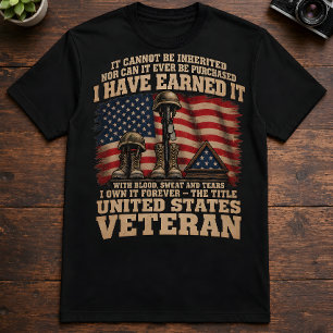 T-shirt Vétéran des États-Unis Je l'ai mérité pour toujour
