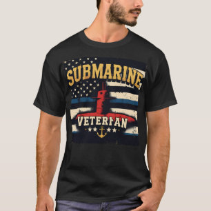 T-shirt Vétéran du service sous-marin vintage de la marine