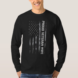 T-shirt Vétéran Épouse de vétéran fière Drapeau américain