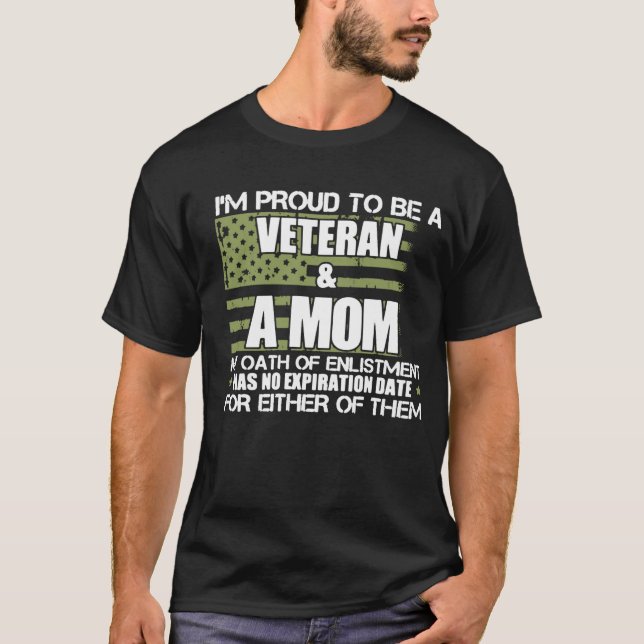 T-SHIRT VÉTÉRAN FIER ET UNE MAMAN (Devant)