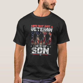 T-shirt Vétéran Il Est Mon Fils Drapeau Américain Anciens 
