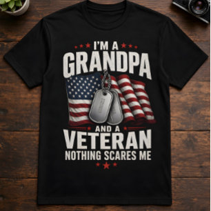 T-shirt Vétéran JE SUIS UN PÈRE GRAND-PÈRE ET UN VÉTÉRAN