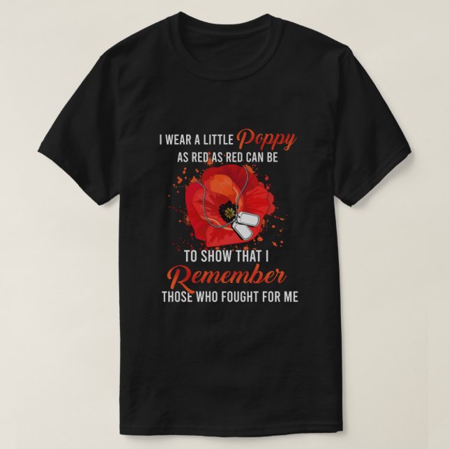 T-shirt Vétéran Jour de peur que nous oublions Red Poppy F (Design devant)