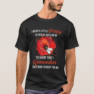 T-shirt Vétéran Jour de peur que nous oublions Red Poppy F