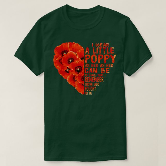 T-shirt Vétéran Jour de peur que nous oublions Red Poppy F (Design devant)