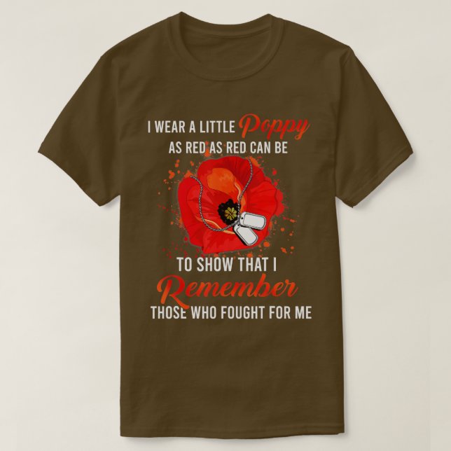 T-shirt Vétéran Jour de peur que nous oublions Red Poppy F (Design devant)