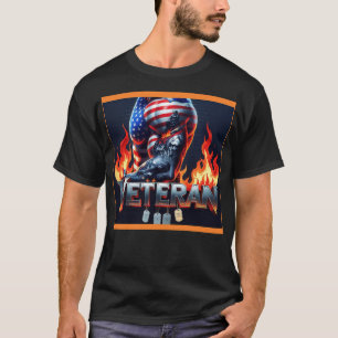 T-shirt Vétéran patriotique fort, drapeau américain