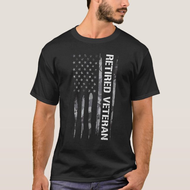 T-shirt Vétéran Vétéran à la retraite   Citations du drape (Devant)
