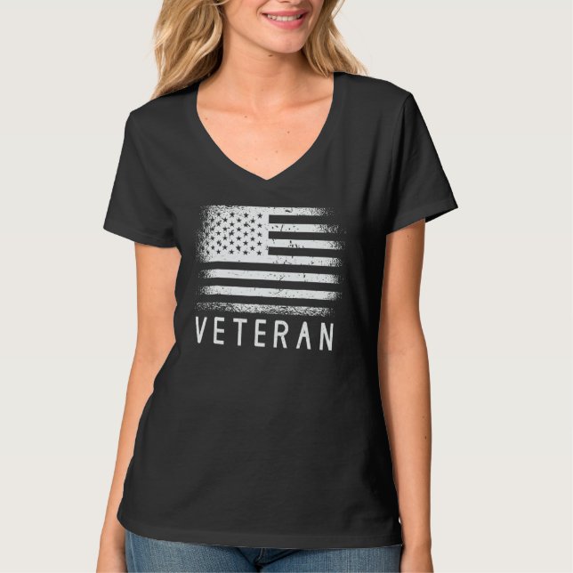 T-shirt Veteran Veterans Patriot Military Independence Day (Devant)