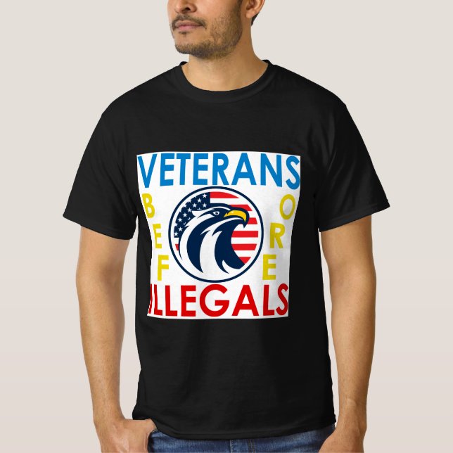 T-shirt Veterans Before Illegals (Devant)