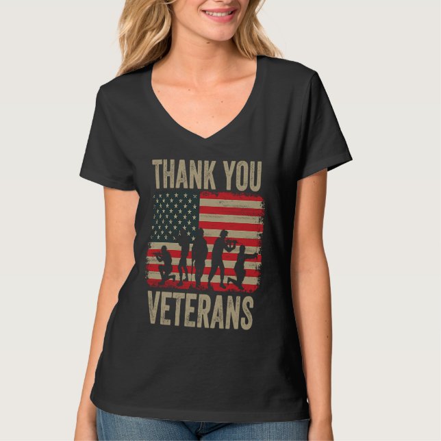 T-shirt Veterans Day   Thank You Veterans  Proud (Devant)