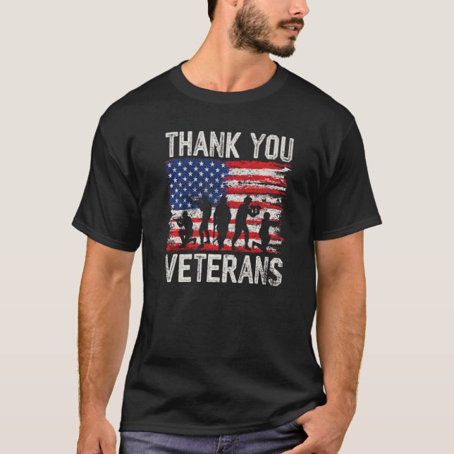 T-shirt Veterans Day  Thank You Veterans Proud (Devant)