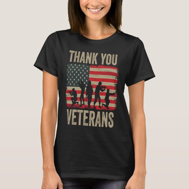 T-shirt Veterans Day   Thank You Veterans  Proud (Devant)
