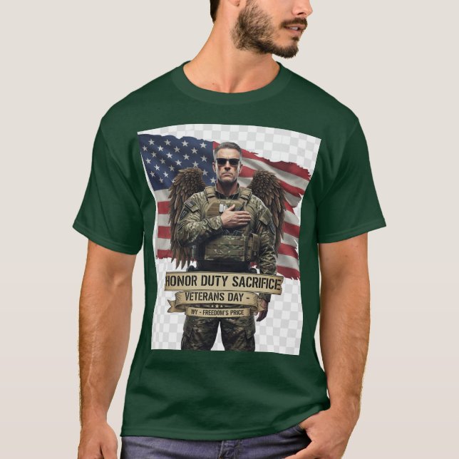 T-shirt „Veterans Day Tribute – Honor Duty Sacrifice” (Devant)