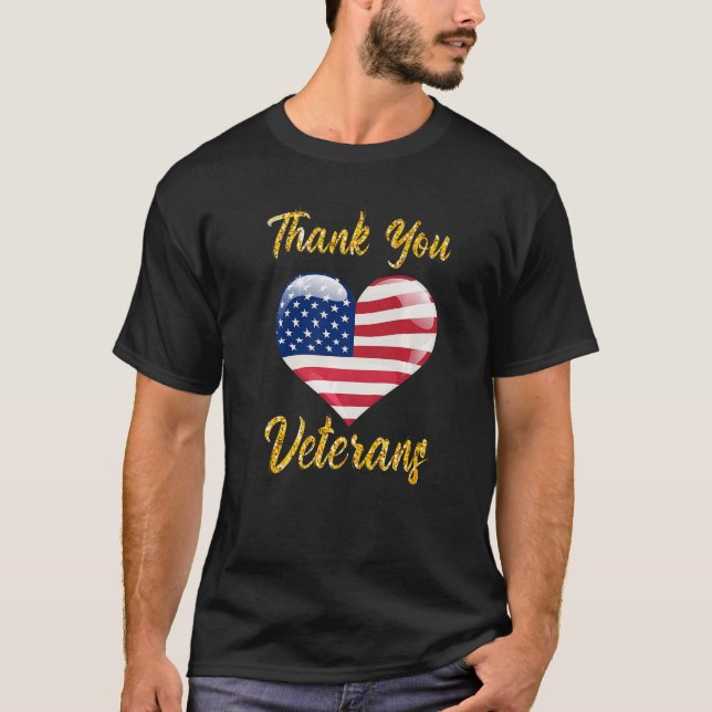 T-shirt Veterans Day with American flag for Men Dad Women  (Devant)