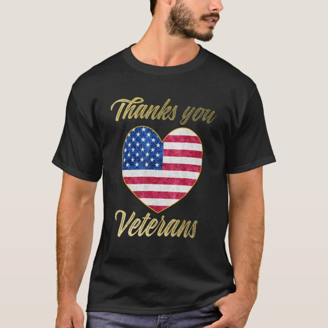 T-shirt Veterans Day with American flag for Men Dad Women  (Devant)