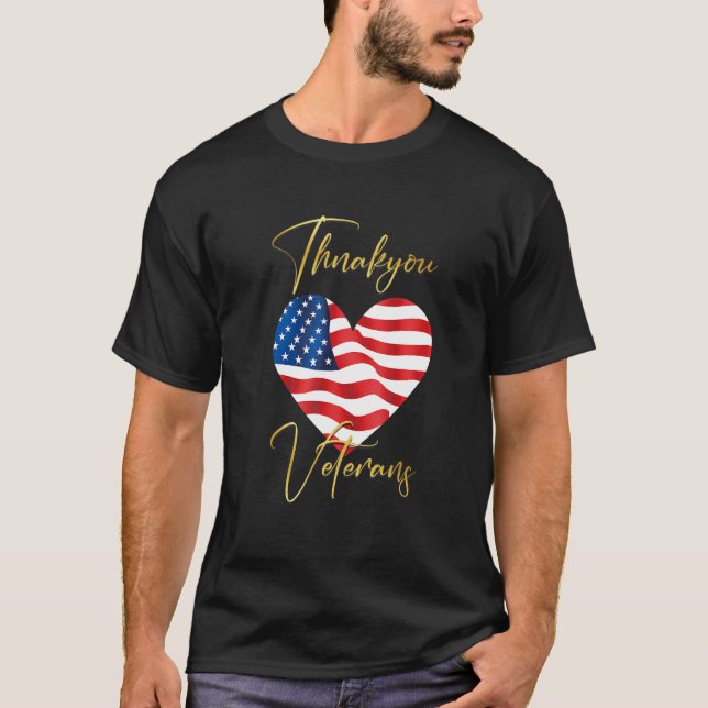 T-shirt Veterans Day with American flag for Men Dad Women  (Devant)