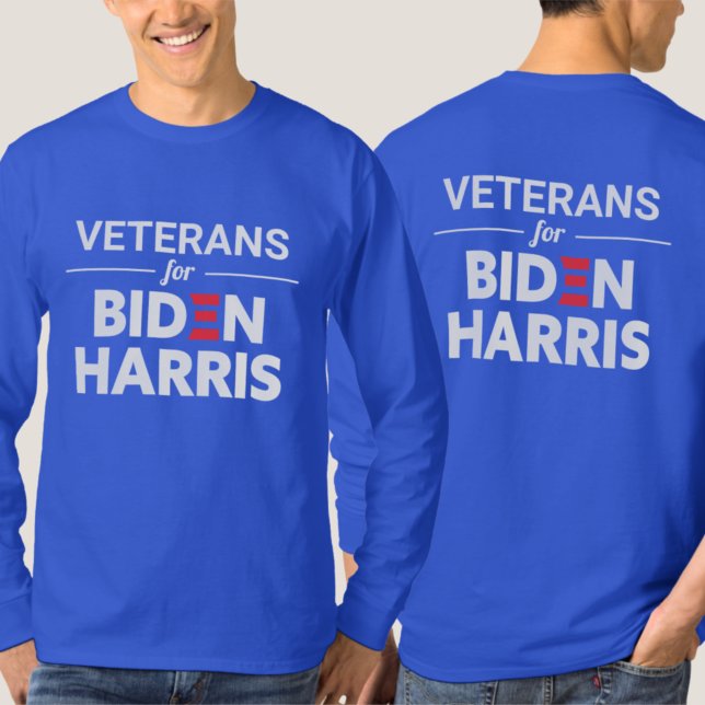 T-shirt Vétérans de Biden Harris Texte personnalisé Royal  (Créateur téléchargé)