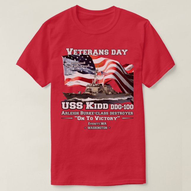 T-shirt Vétérans de destructeurs d'enfants USS (Design devant)