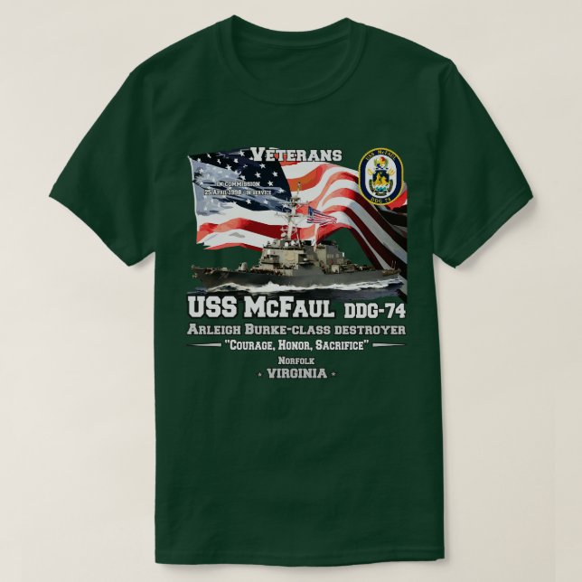 T-shirt Vétérans de l'USS McFaul (Design devant)