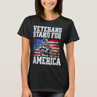 T-shirt Vétérans debout pour l'Amérique patriotique soldat