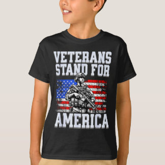 T-shirt Vétérans debout pour l'Amérique soldat de l'armée