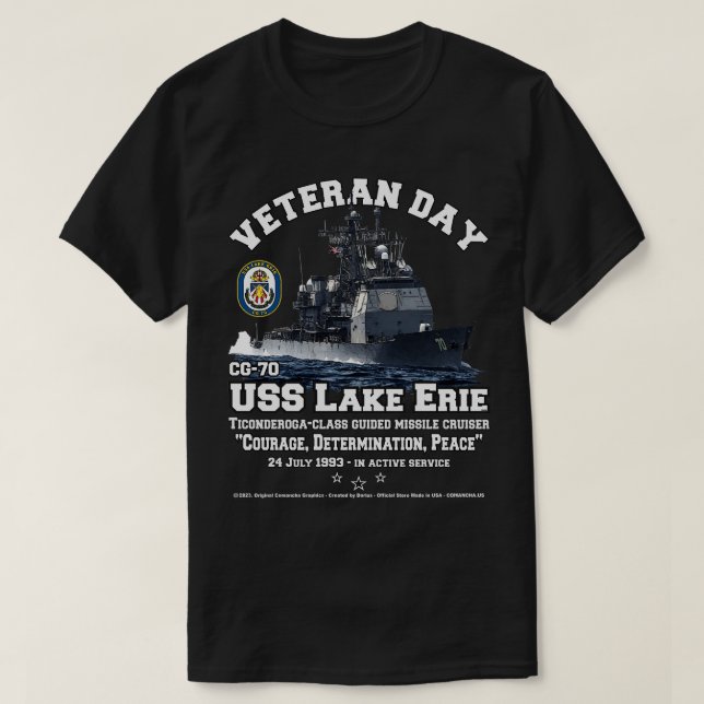 T-shirt vétérans du croiseur USS Lake Erie CG70 (Design devant)