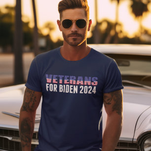 T-shirt Vétérans pour Biden 2024 Élection Bleu