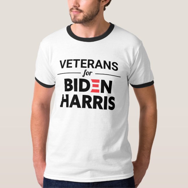 T-shirt Vétérans pour Biden Harris Texte personnalisé (Devant)