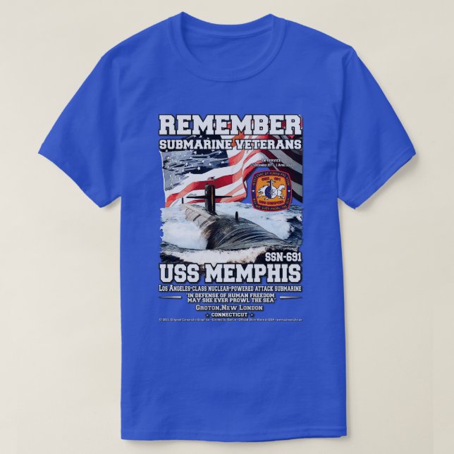 T-shirt Vétérans sous-marins USS Memphis SSN691 (Design devant)