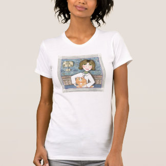 T-shirt Vétérinaire avec le chat persan de gingembre