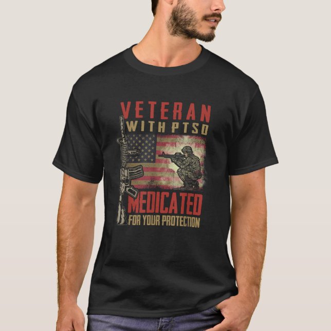 T-shirt Vétérinaire Avec TSPT Médicé Pour Votre Protection (Devant)