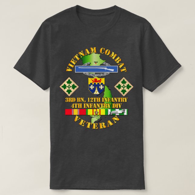 T-shirt Vétérinaire de l'infanterie de combat du Vietnam a (Design devant)