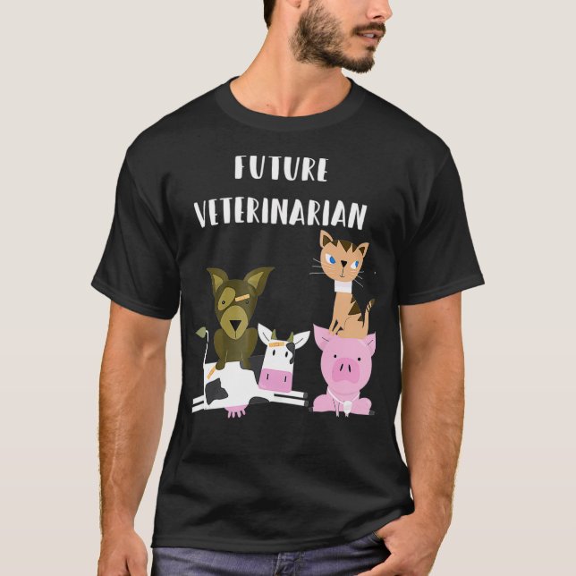 T-shirt Vétérinaire futur Amoureux des animaux drôle (Devant)
