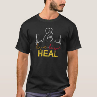 T-shirt Vétérinaire Live Love Heal Vétérinaire Heartbeat