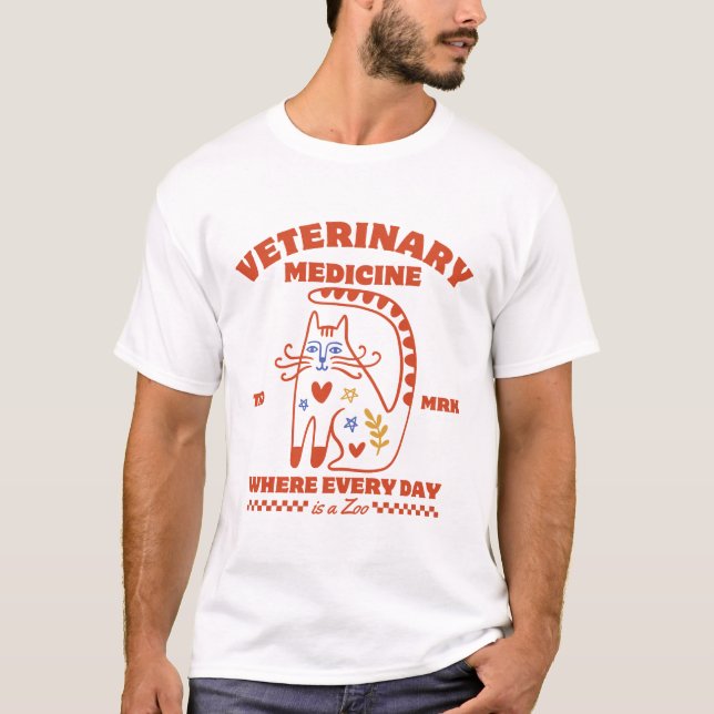 T-shirt Vétérinaire : où chaque jour est un zoo (Devant)