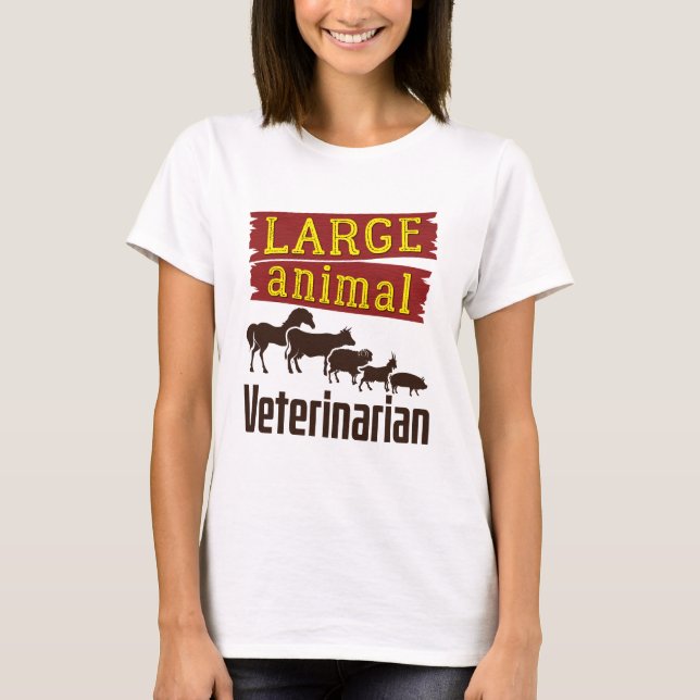 T-shirt Vétérinaire pour grands animaux (Devant)