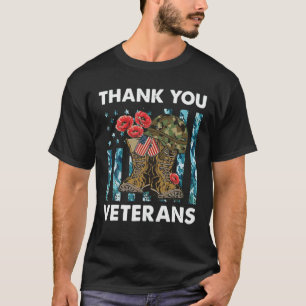 T-shirt Vétérinaire vintage Merci pour vétérans de combat