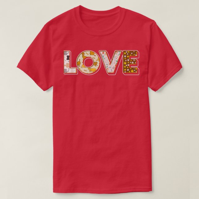 T-shirt Veterinarian Animal Love Vet Tech (Design devant)