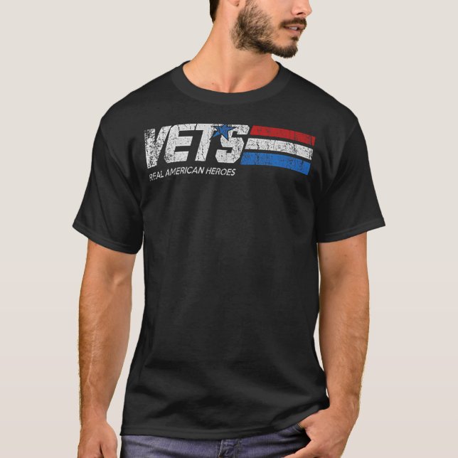 T-shirt VETS VÉRITABLES Héros américains (Devant)